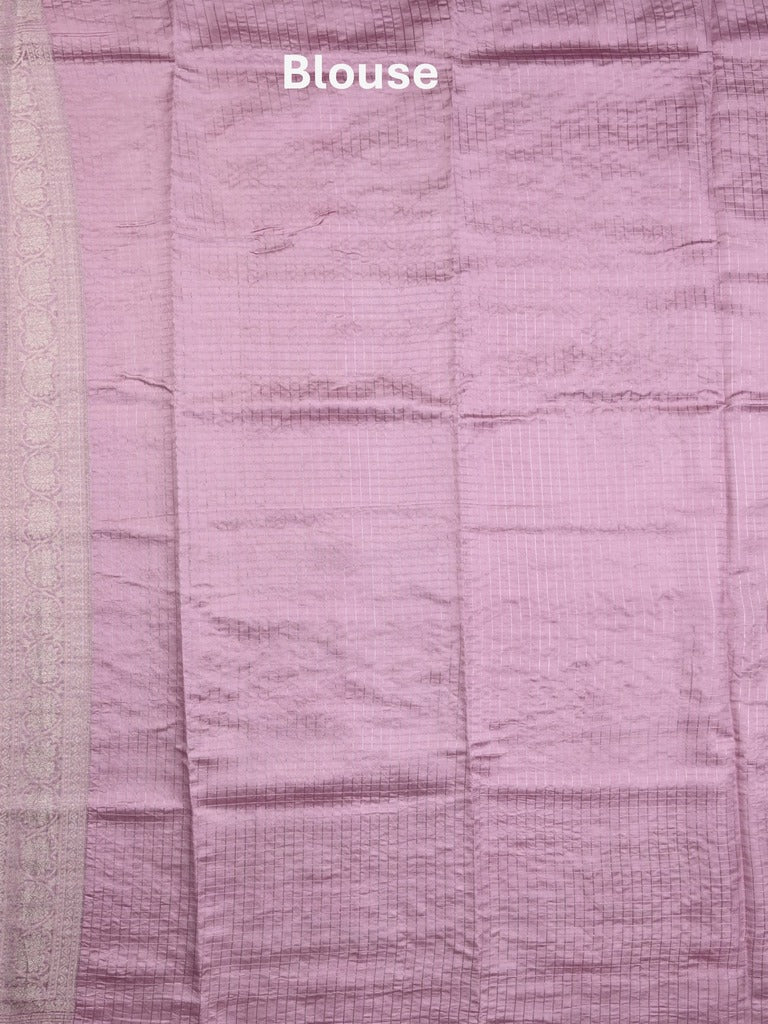 Raw mango pattu saree purple color allover zari weaves & zari border with zari pallu and self blouse