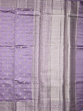 Raw mango pattu saree lavender color allover zari motifs & zari border with zari pallu and brocade blouse