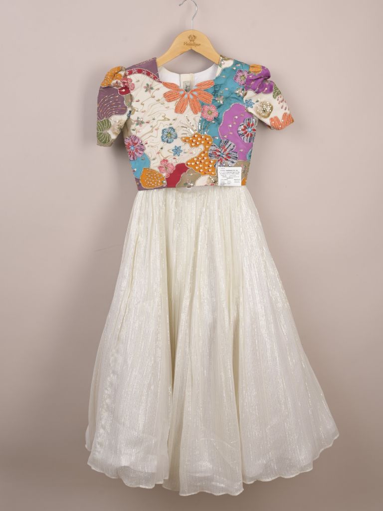 Kids designer lehenga set | white | party wear | 7-8 years