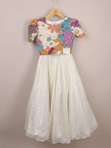 Kids designer lehenga set | white | party wear | 7-8 years