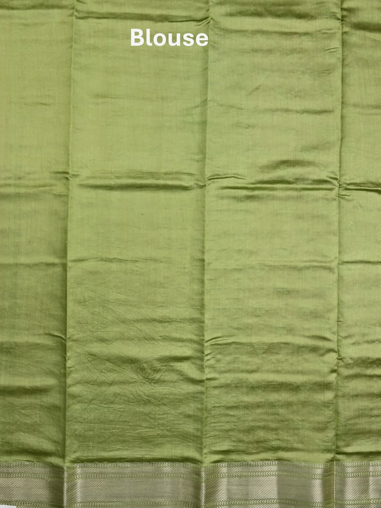 Raw mango pattu saree baby pink color allover zari motifs & zari border with zari pallu and brocade blouse