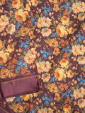 Kota fancy fancy saree wine color allover prints & kaddi border with printed pallu and plain blouse