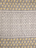 Maheswari fancy saree in white color with pallu and attached printed blouse