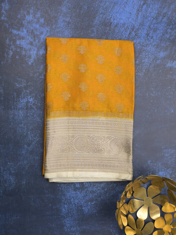 Banaras fancy sarees for women | yellow | zari border | party wear