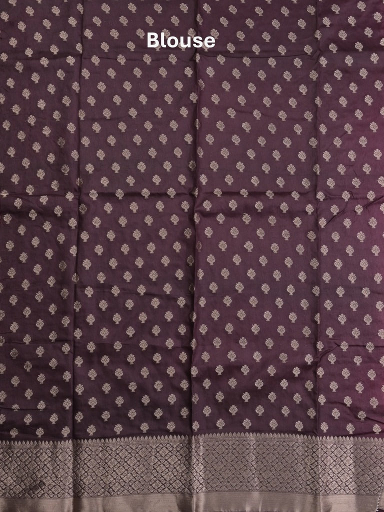 Dupion fancy saree in pink color allover zari motifs & zari border with zari pallu and contrast blouse