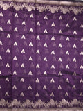 Raw silk fancy saree violet color allover zari motifs & zari border with zari pallu and plain blouse