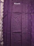 Raw silk fancy saree violet color allover zari motifs & zari border with zari pallu and plain blouse