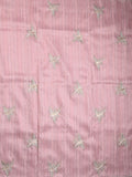Jute tissue fancy saree baby pink color allover sequence work with short pallu and contrast blouse