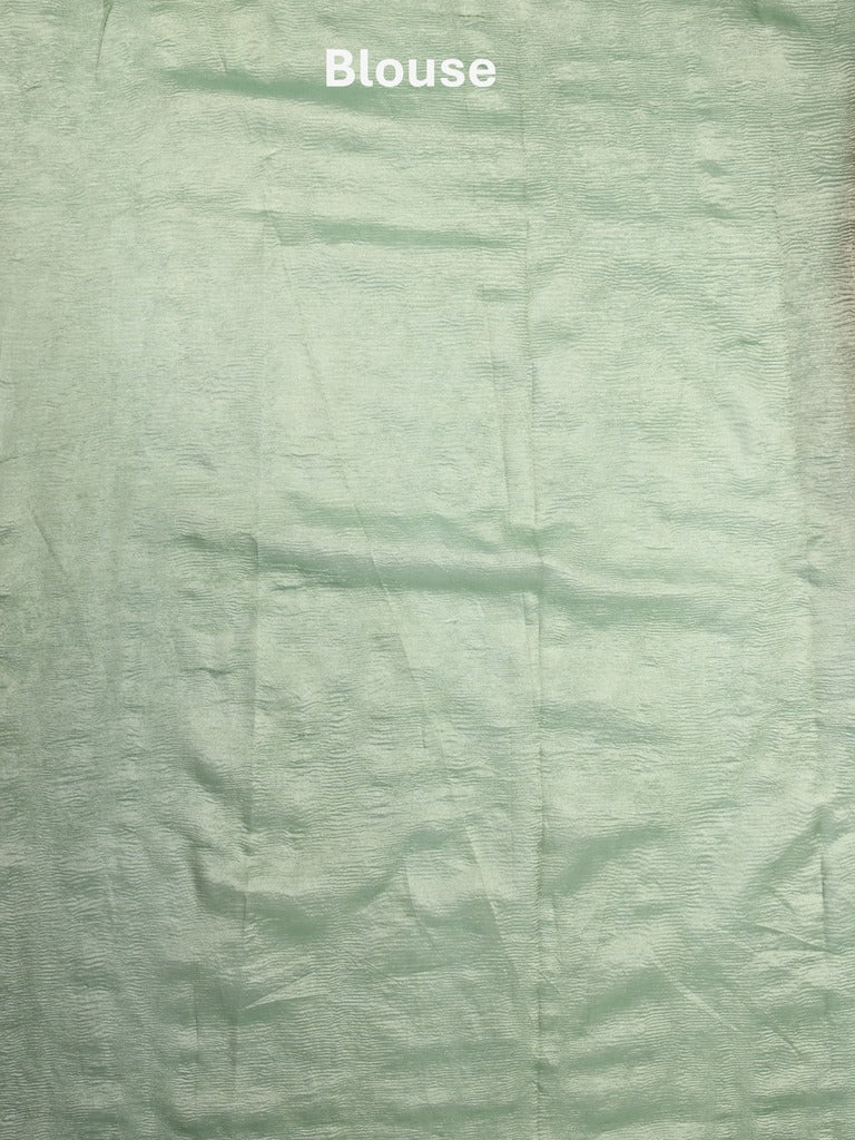 Jute tissue fancy saree baby pink color allover sequence work with short pallu and contrast blouse