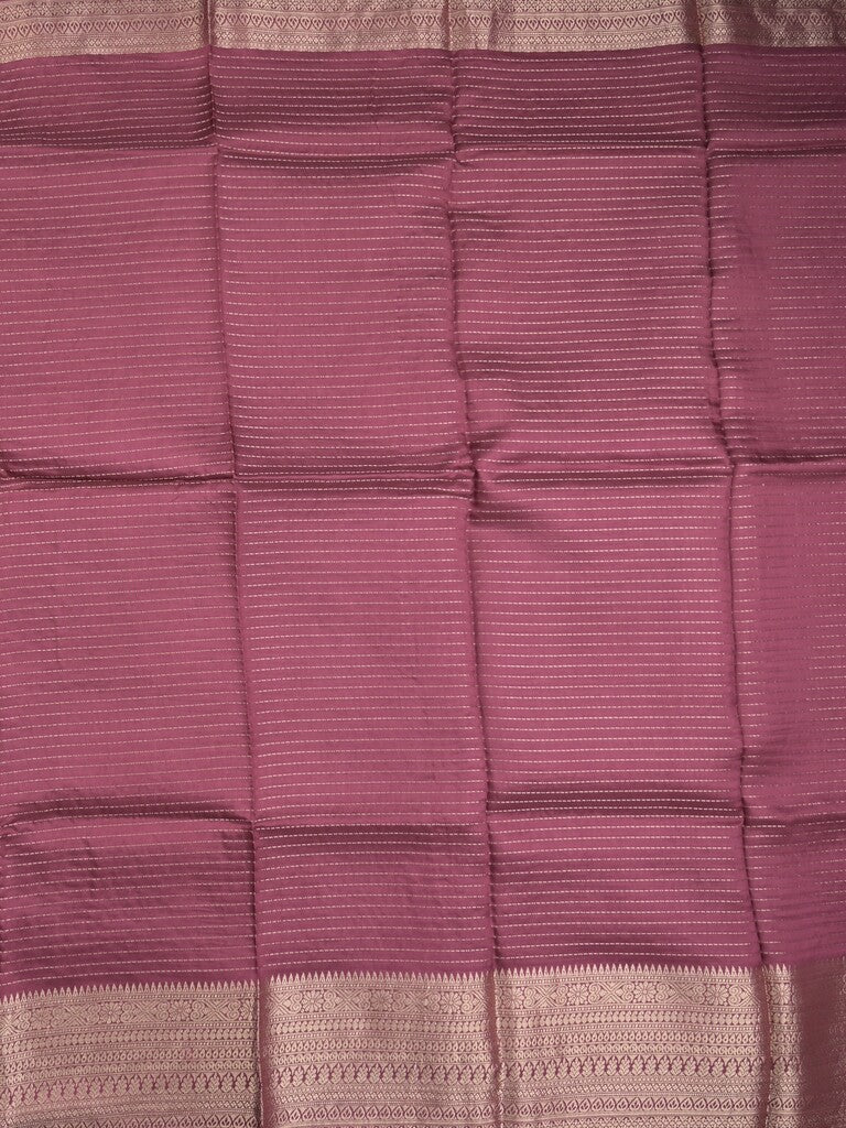 Georgette fancy saree red color allover stripes & zari border with short pallu and self blouse
