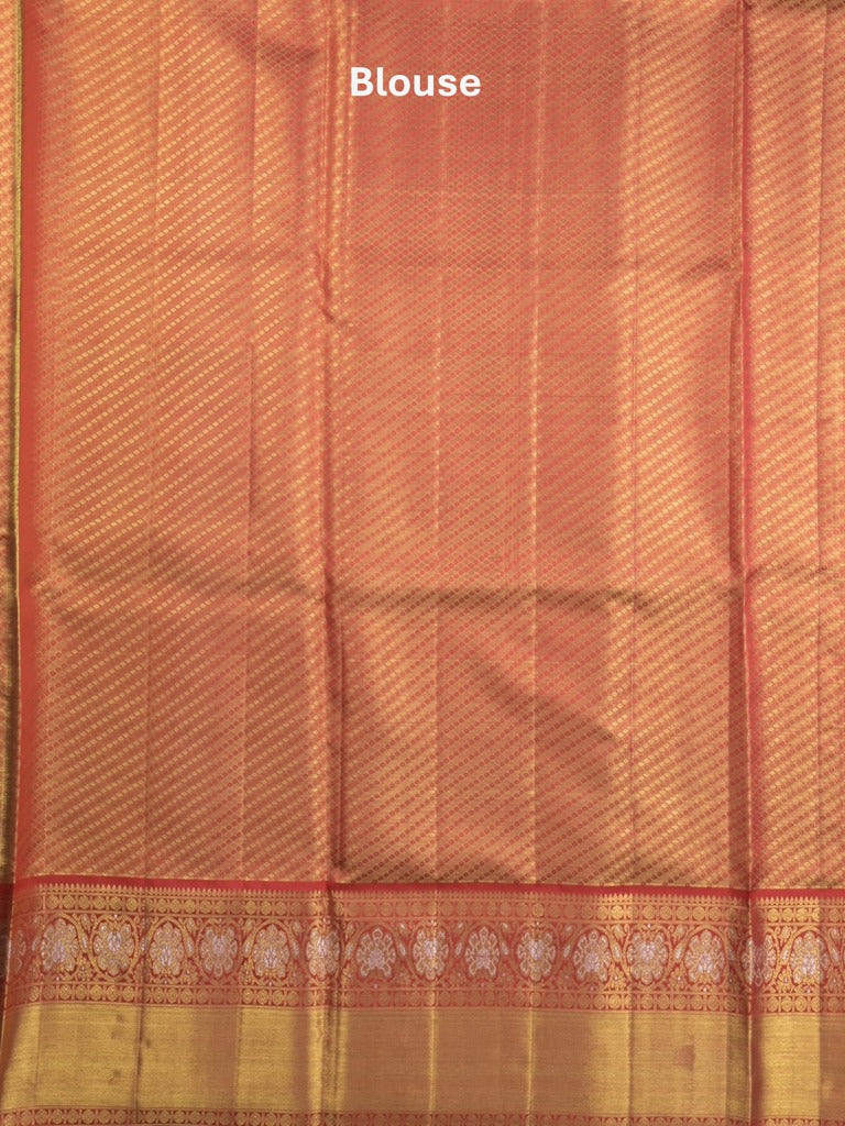 Traditional bridal kanchi tissue pattu saree in blue color with allover rich zari weaves