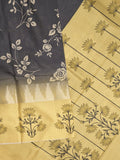 Tussar fancy saree for women | black | floral border | party wear