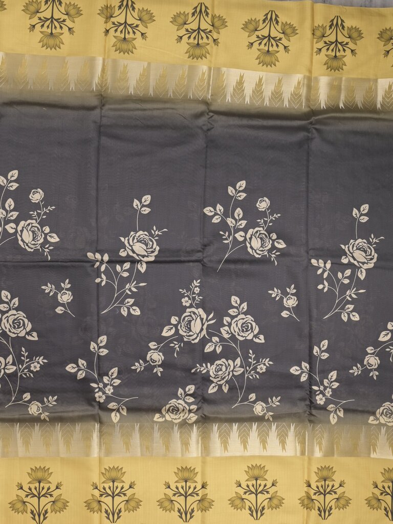 Tussar fancy saree for women | black | floral border | party wear