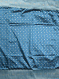 Dupion fancy saree peacock blue color allover zari motifs & zari border with rich pallu and plain blouse