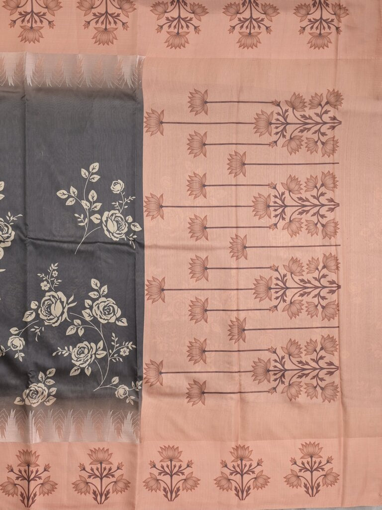 Tussar fancy saree for women | black | floral border | party wear