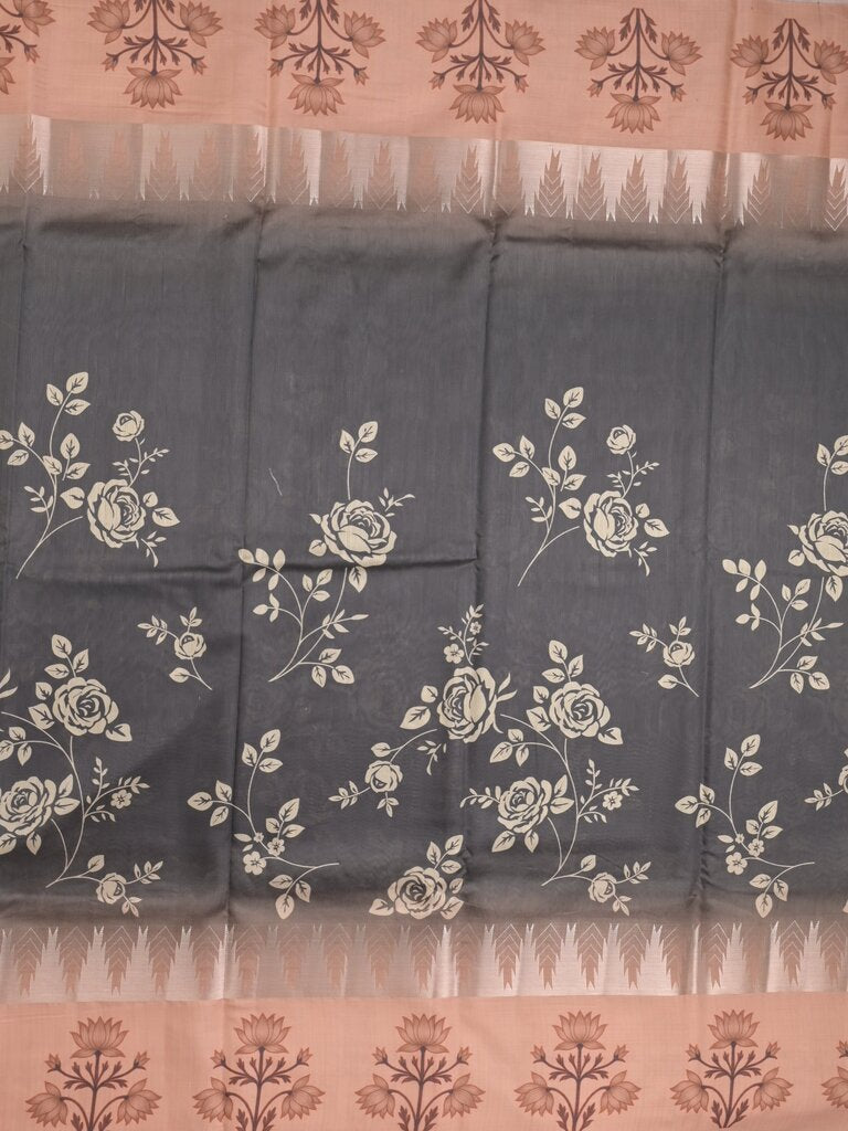 Tussar fancy saree for women | black | floral border | party wear