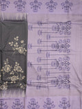 Tussar fancy saree for women | black | floral border | party wear