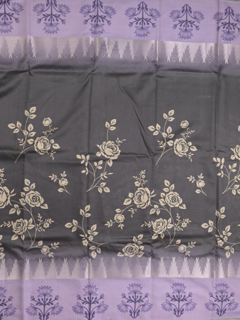 Tussar fancy saree for women | black | floral border | party wear