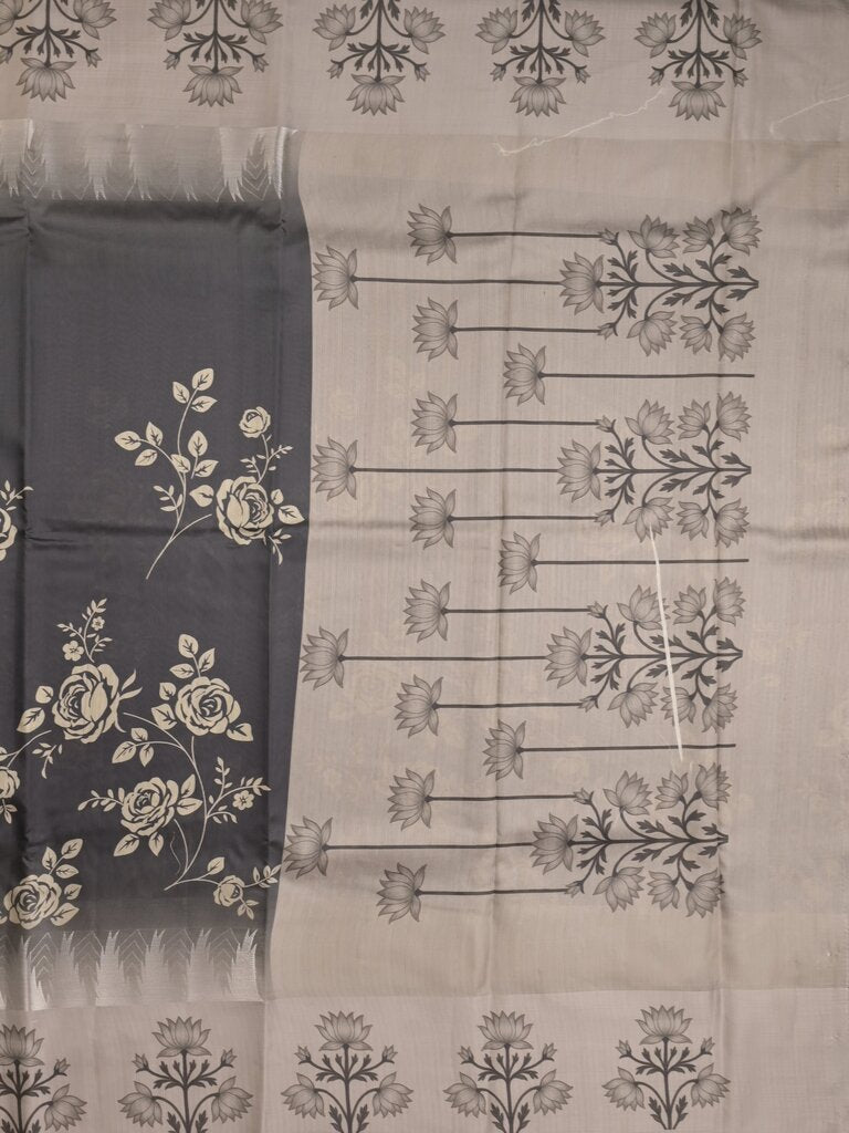 Tussar fancy saree for women | black | floral border | party wear