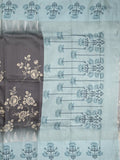 Tussar fancy saree for women | black | floral border | party wear
