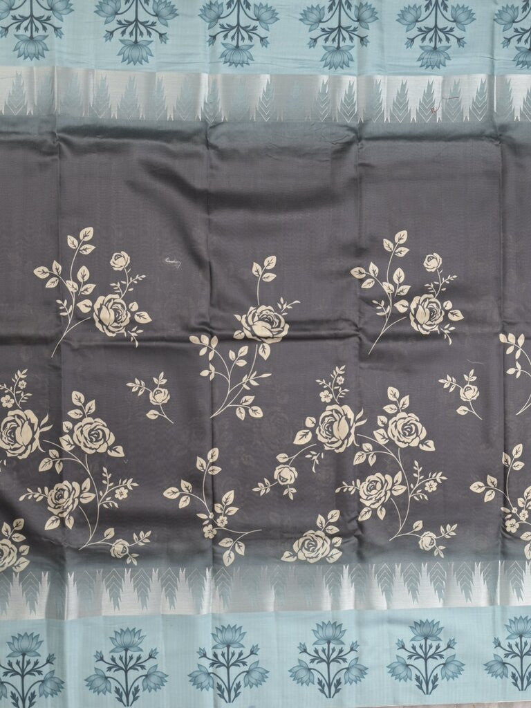 Tussar fancy saree for women | black | floral border | party wear