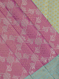Traditional bridal kanchi tissue pattu saree in pink color with allover rich zari weaves