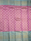 Traditional bridal kanchi tissue pattu saree in pink color with allover rich zari weaves
