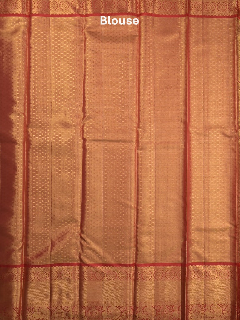 Traditional bridal kanchi tissue pattu saree in cream color with allover rich zari weaves