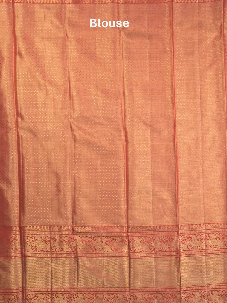 Traditional bridal kanchi tissue pattu saree in cream color with allover rich zari weaves