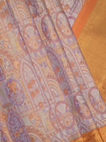 Traditional bridal kanchi tissue pattu saree in purple color with allover rich zari weaves