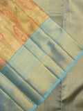 Traditional bridal kanchi tissue pattu saree in golden color with allover rich zari weaves