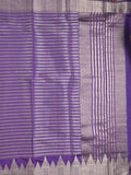 Banaras fancy saree navy blue color allover stripes & zari border with zari pallu and attached plain blouse