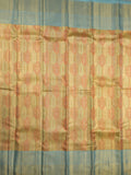 Traditional bridal kanchi tissue pattu saree in golden color with allover rich zari weaves