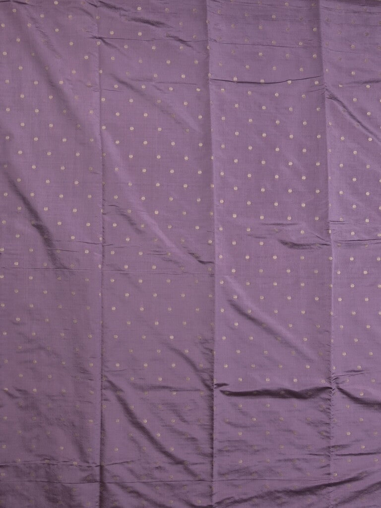 Banaras fancy saree light purple color allover stripes & zari border with zari pallu and attached plain blouse