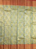 Traditional bridal kanchi tissue pattu saree in blue color with allover rich zari weaves