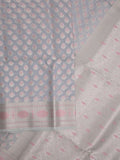 Chanderi fancy Saree in bluish grey color allover zari motifs with Zari Border & tissue blouse