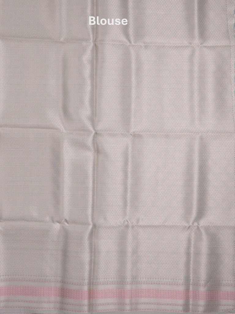Chanderi fancy Saree in bluish grey color allover zari motifs with Zari Border & tissue blouse
