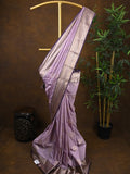 Kanchi pattu saree light lavender color allover zari weaves & kanchi border with rich pallu and contrast plain blouse