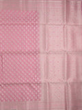 Chanderi fancy Saree in light pink color allover zari motifs with Zari Border & tissue blouse