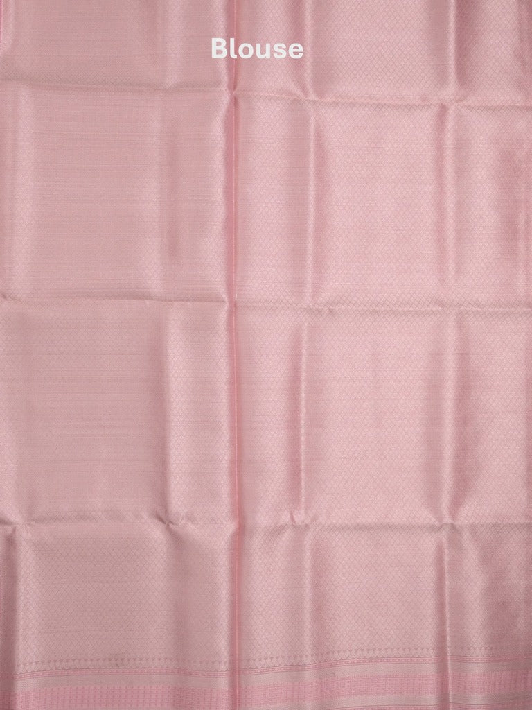 Chanderi fancy Saree in light pink color allover zari motifs with Zari Border & tissue blouse