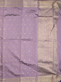 Dupion fancy saree light purple color allover zari motifs & zari border with short zari pallu and contrast plain blouse