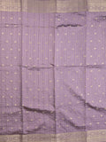 Dupion fancy saree light purple color allover zari motifs & zari border with short zari pallu and contrast plain blouse