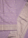 Dupion fancy saree light purple color allover zari motifs & zari border with short zari pallu and contrast plain blouse