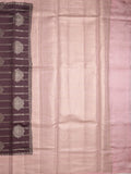 Raw mango pattu saree dark wine color allover zari weaves & zari border with rich pallu and contrast plain blouse