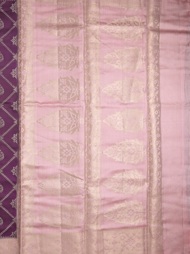 Raw mango pattu saree dark wine color allover zari weaves & zari border with rich pallu and contrast plain blouse