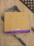 Kanchi cotton saree in cream color allover checks, motifs with self pallu and matching blouse