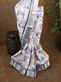 Rocket saree Soft organza saree pastel blue color