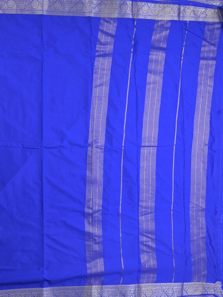 Mysore crape fancy saree for women | royal blue | allover plain | zari border