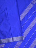 Mysore crape fancy saree for women | royal blue | allover plain | zari border