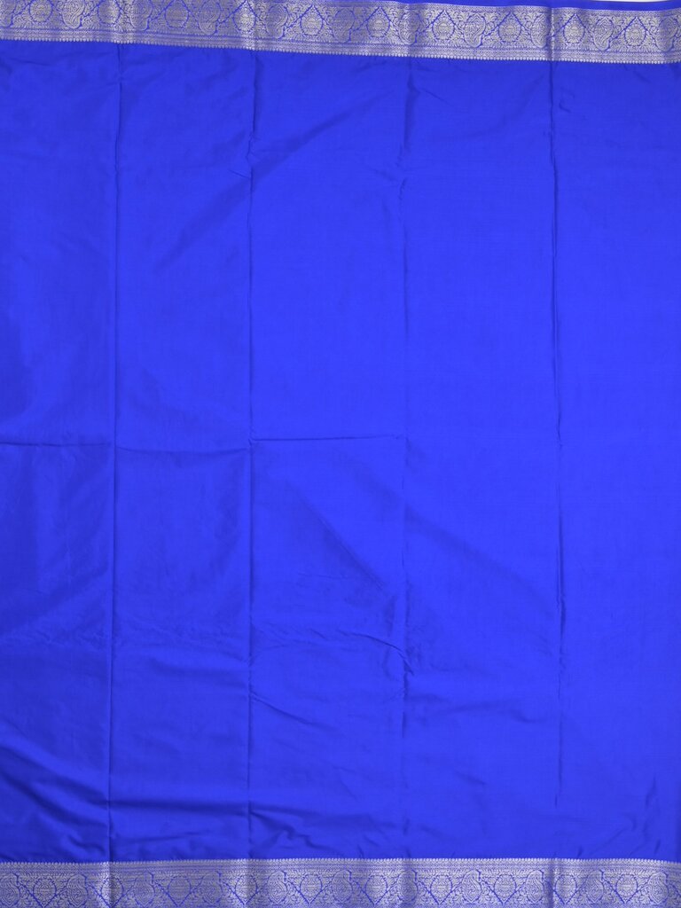 Mysore crape fancy saree for women | royal blue | allover plain | zari border
